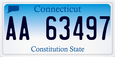 CT license plate AA63497