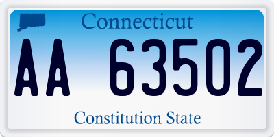 CT license plate AA63502