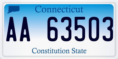 CT license plate AA63503