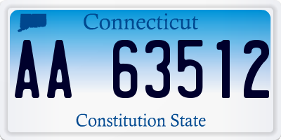 CT license plate AA63512