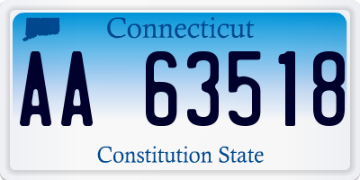 CT license plate AA63518