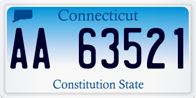 CT license plate AA63521