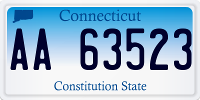 CT license plate AA63523