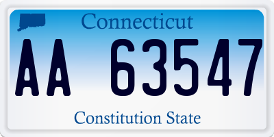 CT license plate AA63547