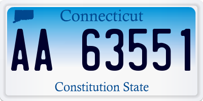 CT license plate AA63551