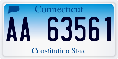 CT license plate AA63561