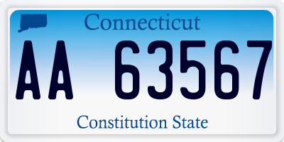 CT license plate AA63567