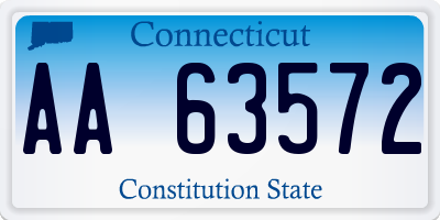 CT license plate AA63572