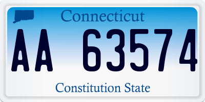 CT license plate AA63574