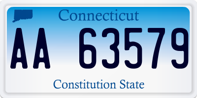 CT license plate AA63579