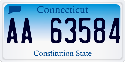 CT license plate AA63584