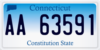 CT license plate AA63591