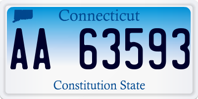 CT license plate AA63593
