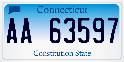 CT license plate AA63597