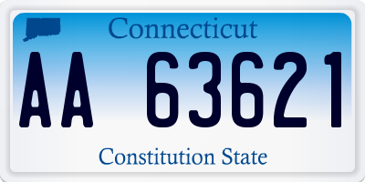 CT license plate AA63621