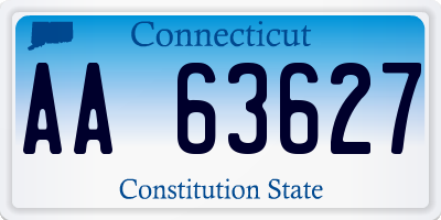 CT license plate AA63627