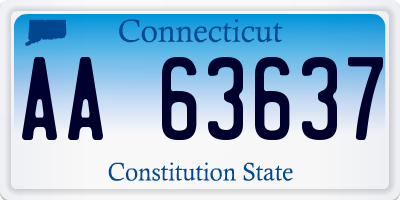 CT license plate AA63637