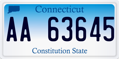 CT license plate AA63645