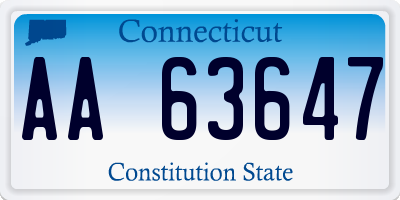 CT license plate AA63647