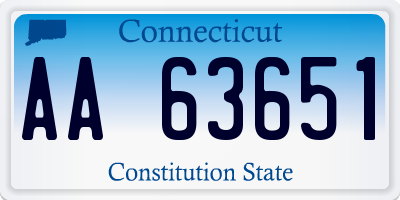 CT license plate AA63651