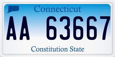 CT license plate AA63667