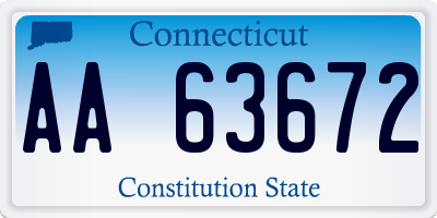 CT license plate AA63672