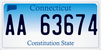 CT license plate AA63674