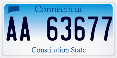 CT license plate AA63677