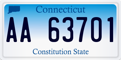 CT license plate AA63701