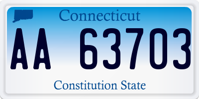 CT license plate AA63703