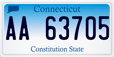 CT license plate AA63705