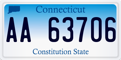 CT license plate AA63706