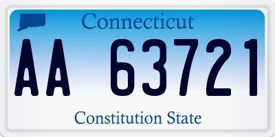 CT license plate AA63721