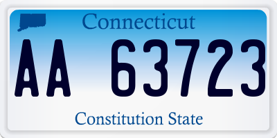 CT license plate AA63723