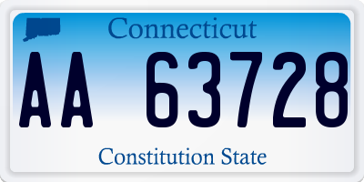 CT license plate AA63728