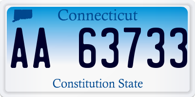 CT license plate AA63733