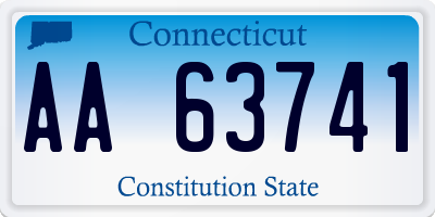 CT license plate AA63741