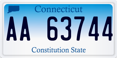 CT license plate AA63744