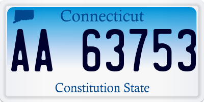 CT license plate AA63753