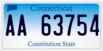 CT license plate AA63754