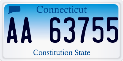 CT license plate AA63755