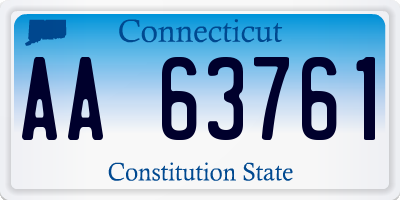 CT license plate AA63761