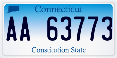 CT license plate AA63773