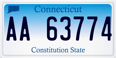 CT license plate AA63774