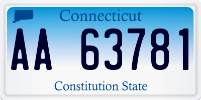 CT license plate AA63781