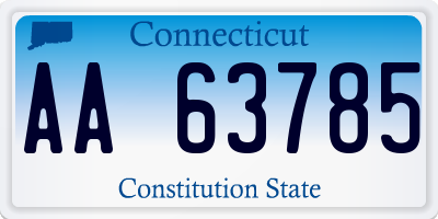 CT license plate AA63785