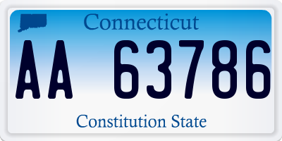 CT license plate AA63786