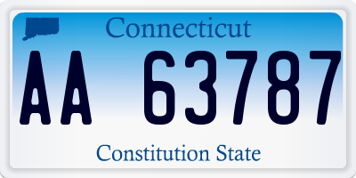 CT license plate AA63787