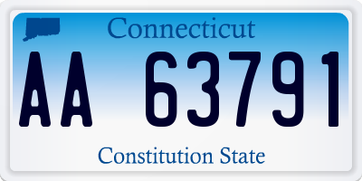 CT license plate AA63791