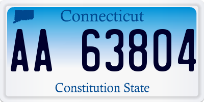 CT license plate AA63804